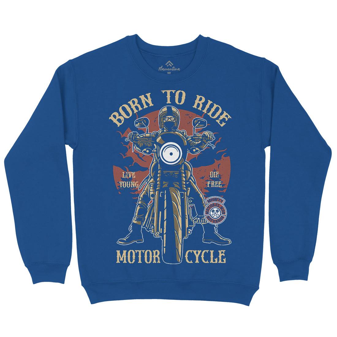Born To Ride Mens Crew Neck Sweatshirt Motorcycles A512