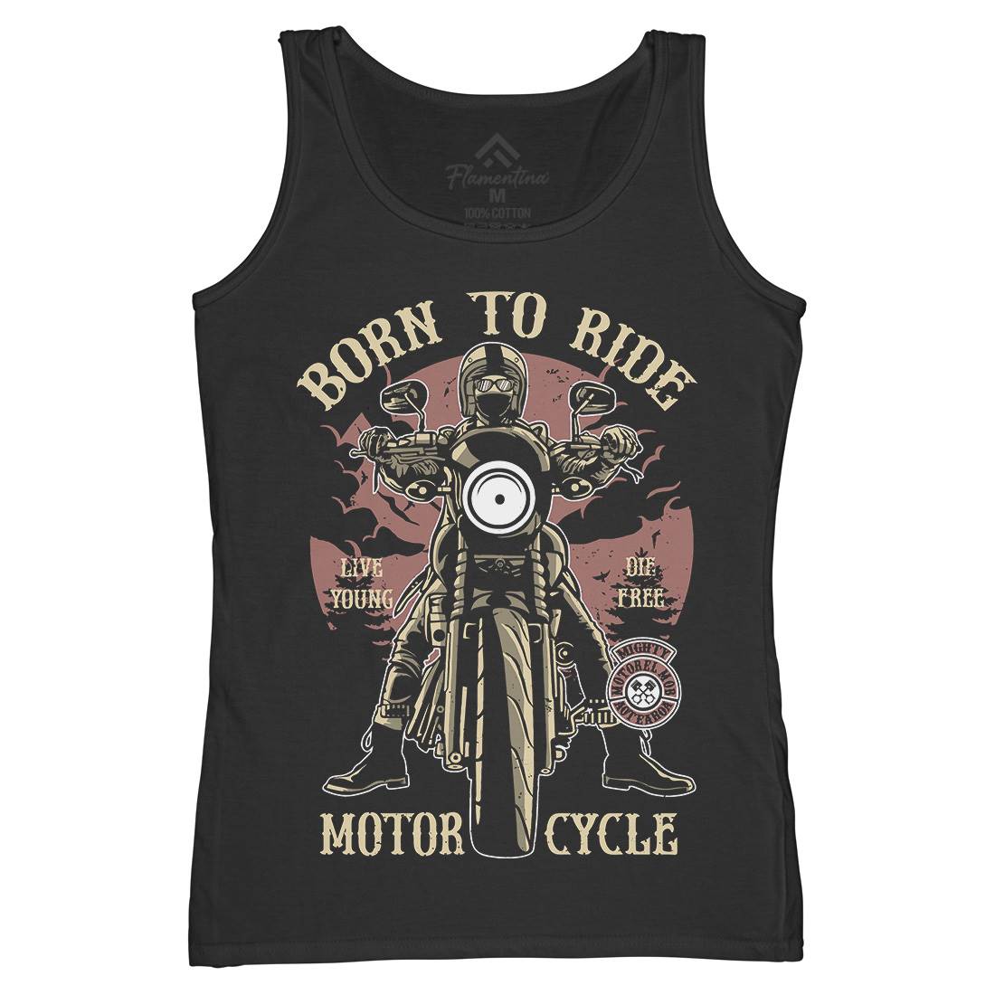 Born To Ride Womens Organic Tank Top Vest Motorcycles A512