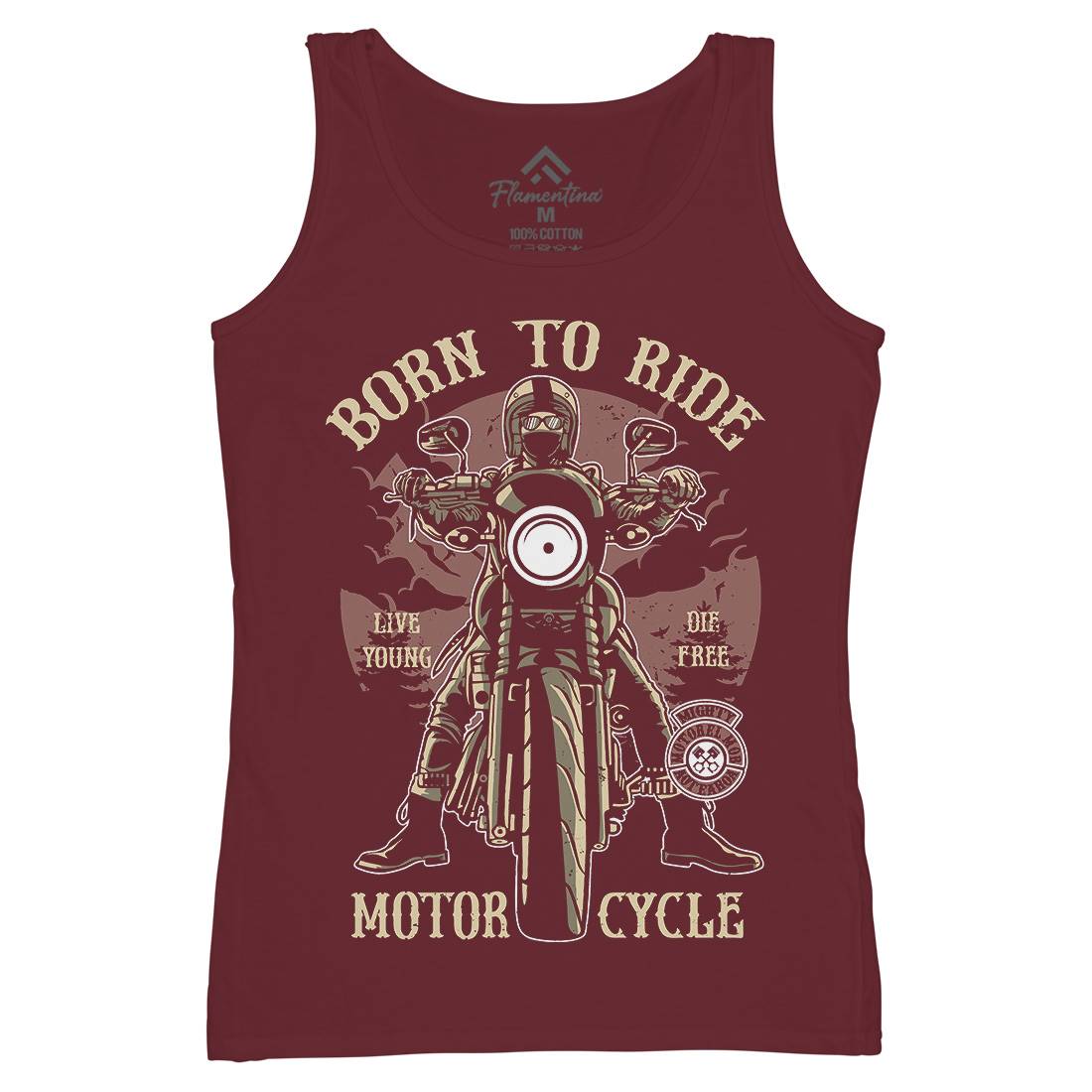 Born To Ride Womens Organic Tank Top Vest Motorcycles A512