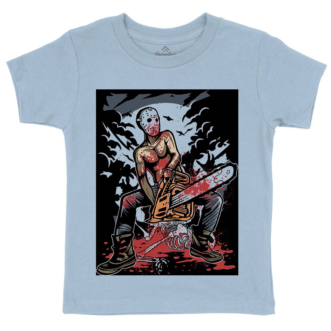 Chainsaw Killer Kids Crew Neck T-Shirt Horror A515