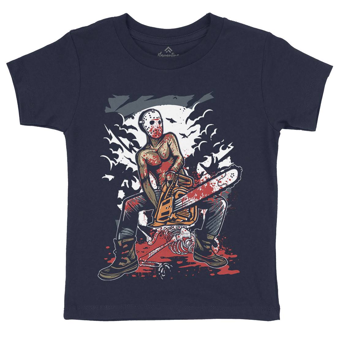 Chainsaw Killer Kids Crew Neck T-Shirt Horror A515