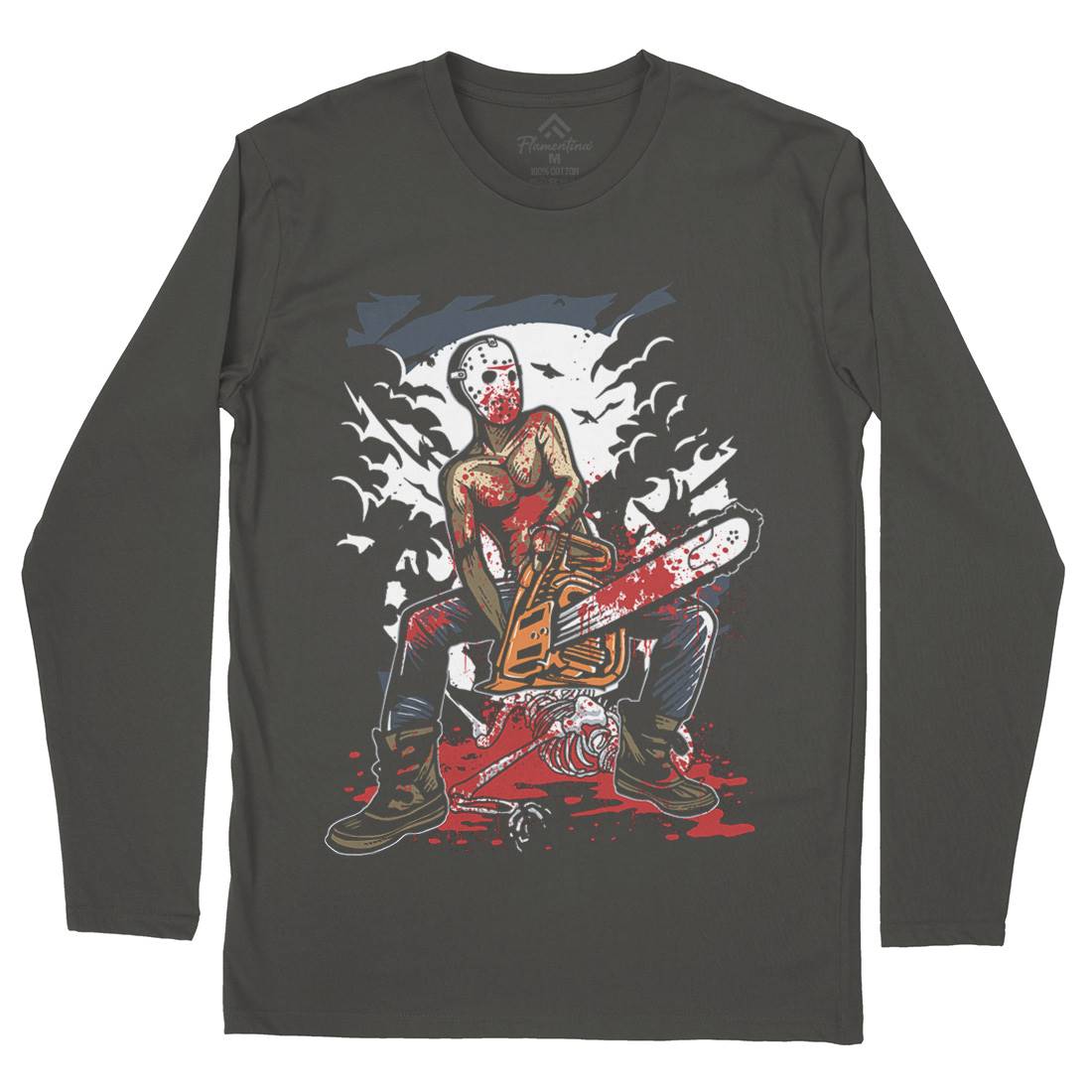 Chainsaw Killer Mens Long Sleeve T-Shirt Horror A515