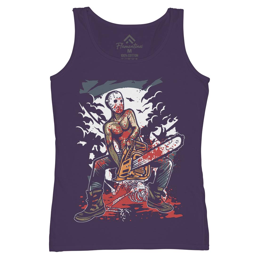 Chainsaw Killer Womens Organic Tank Top Vest Horror A515