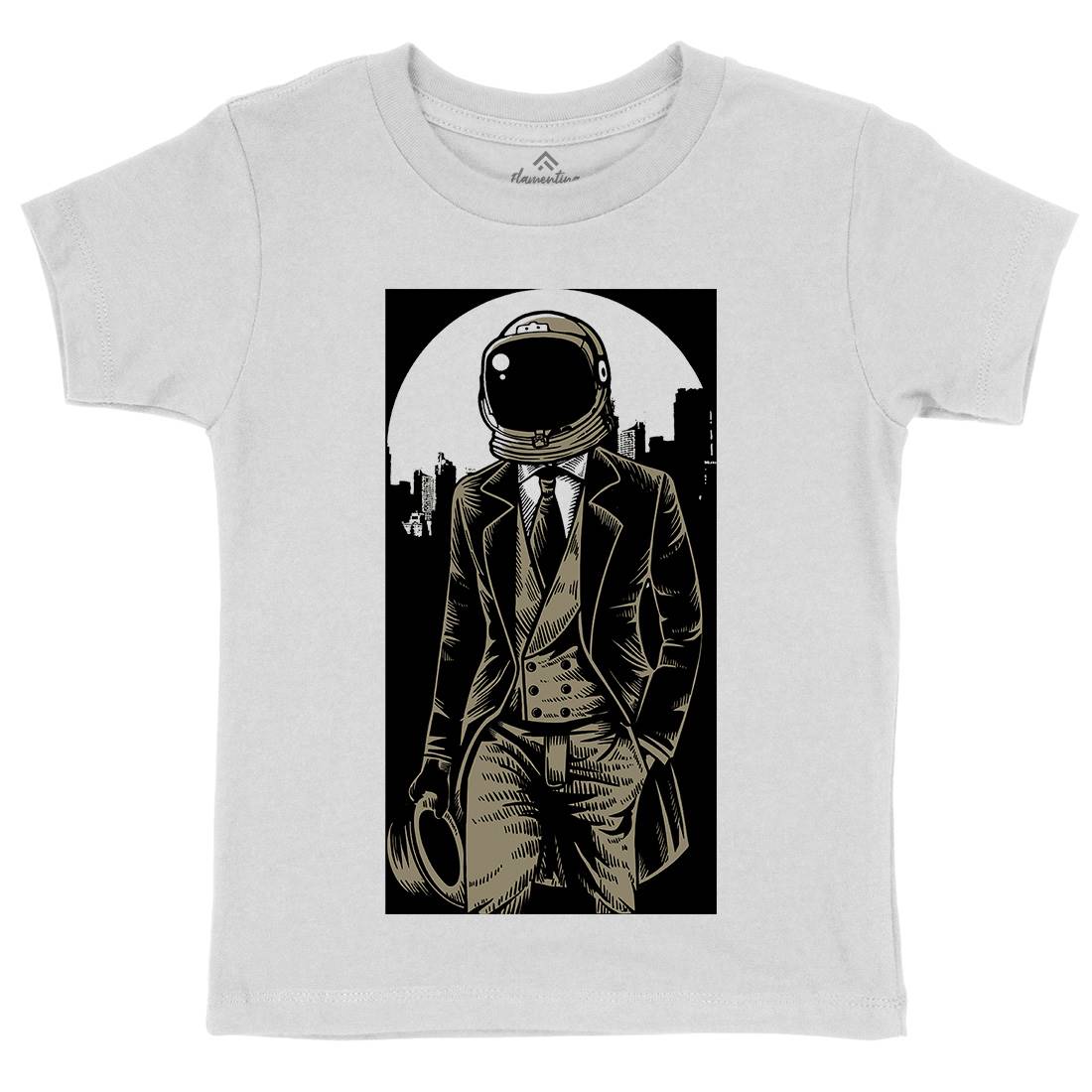Classic Astronaut Kids Organic Crew Neck T-Shirt Space A516