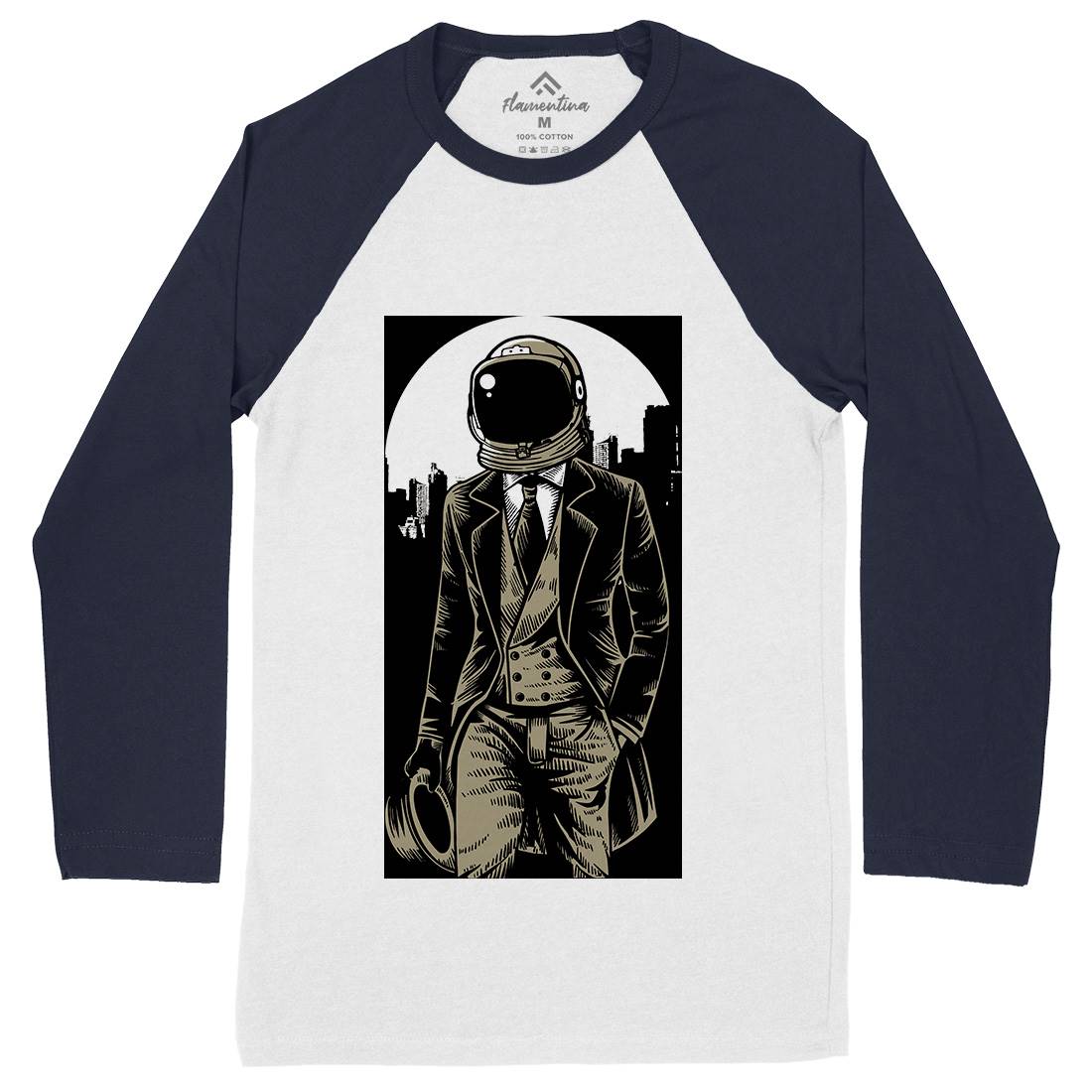 Classic Astronaut Mens Long Sleeve Baseball T-Shirt Space A516