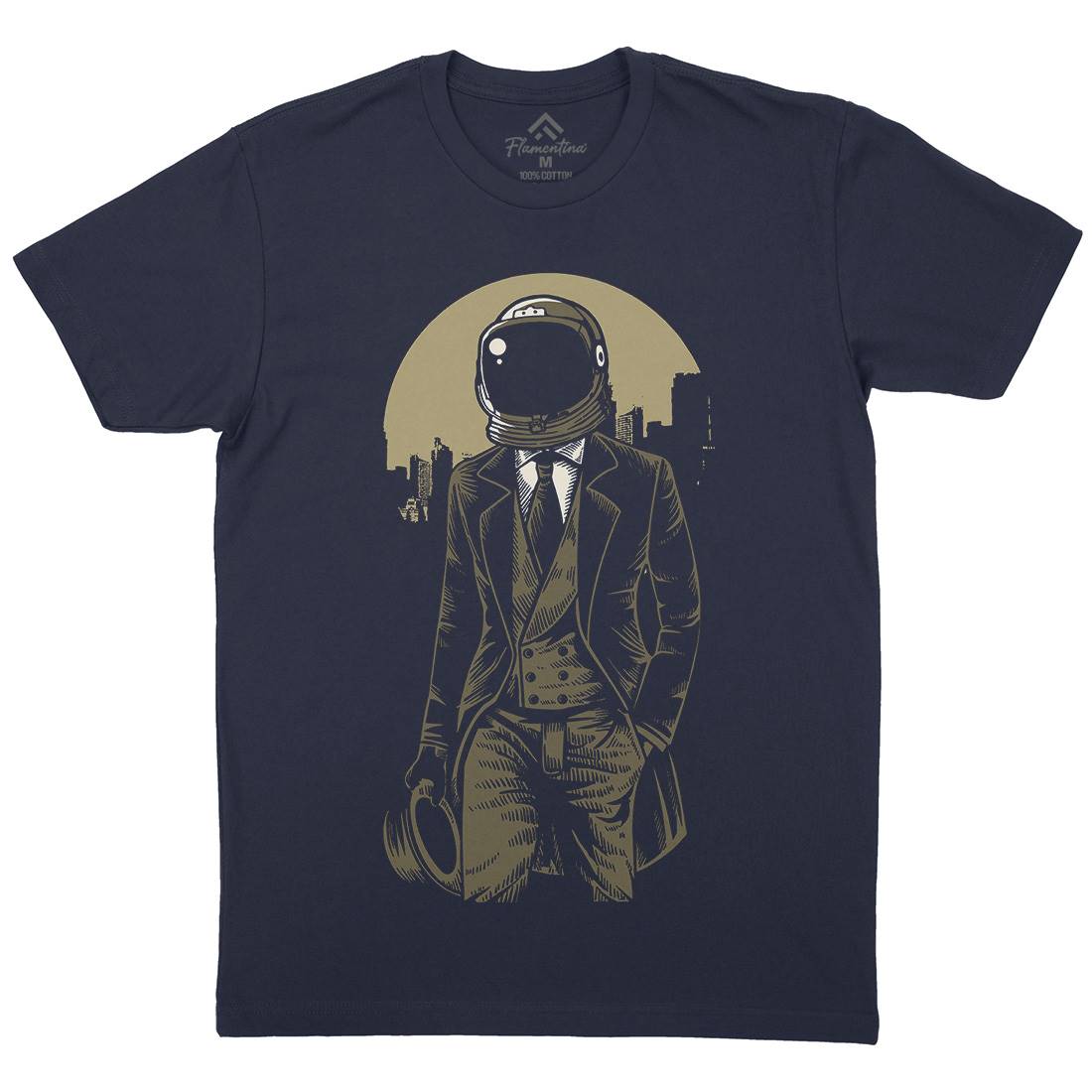 Classic Astronaut Mens Organic Crew Neck T-Shirt Space A516