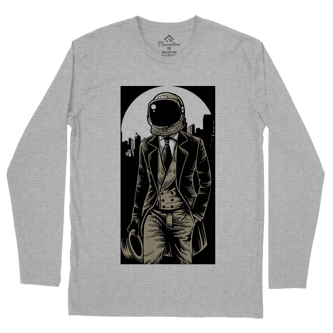 Classic Astronaut Mens Long Sleeve T-Shirt Space A516