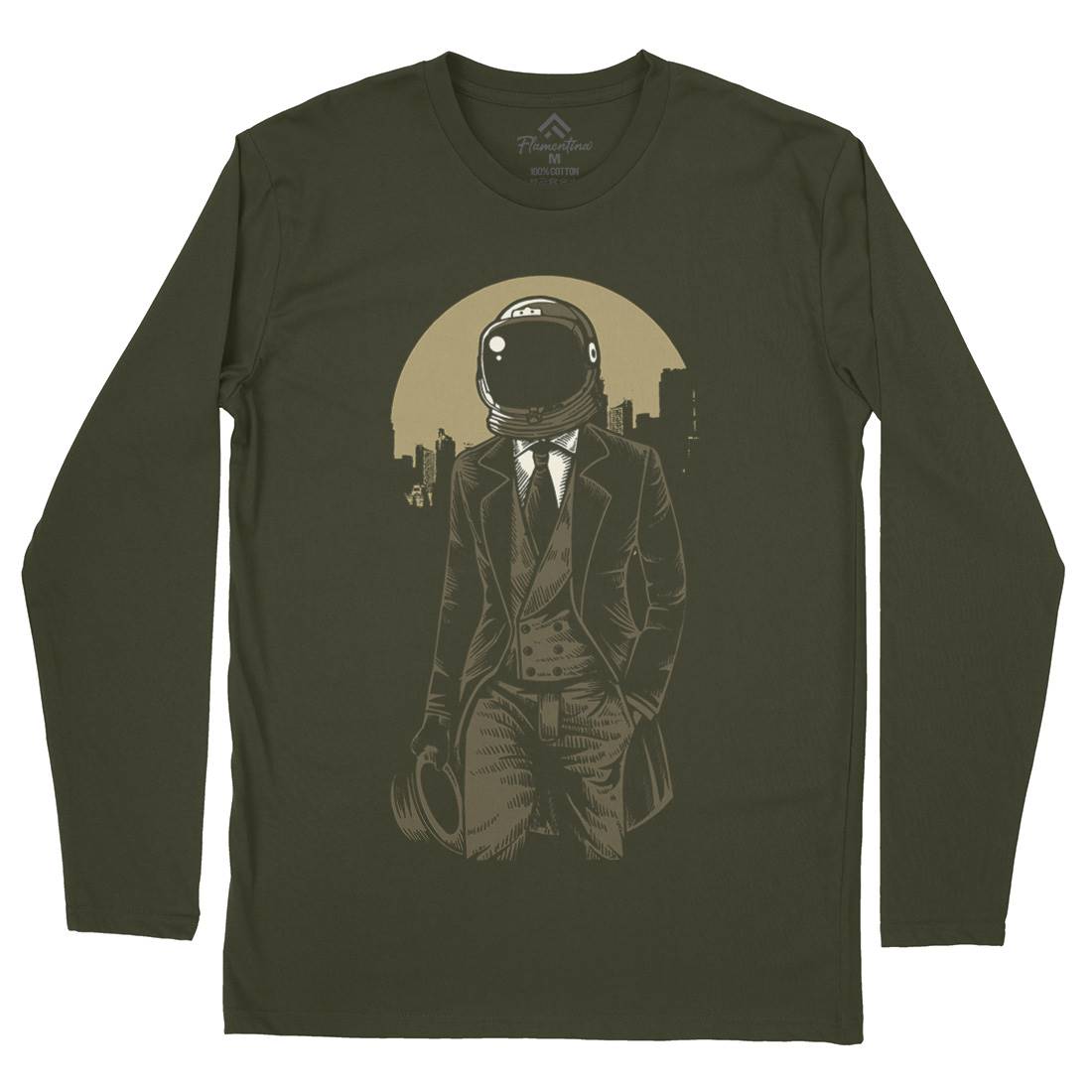 Classic Astronaut Mens Long Sleeve T-Shirt Space A516
