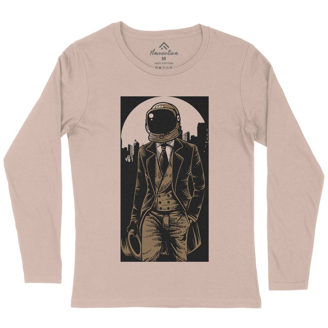 Classic Astronaut Womens Long Sleeve T-Shirt Space A516