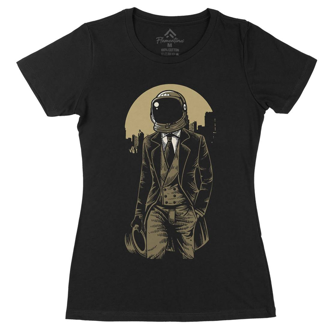 Classic Astronaut Womens Organic Crew Neck T-Shirt Space A516