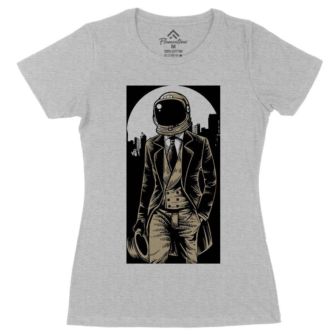 Classic Astronaut Womens Organic Crew Neck T-Shirt Space A516