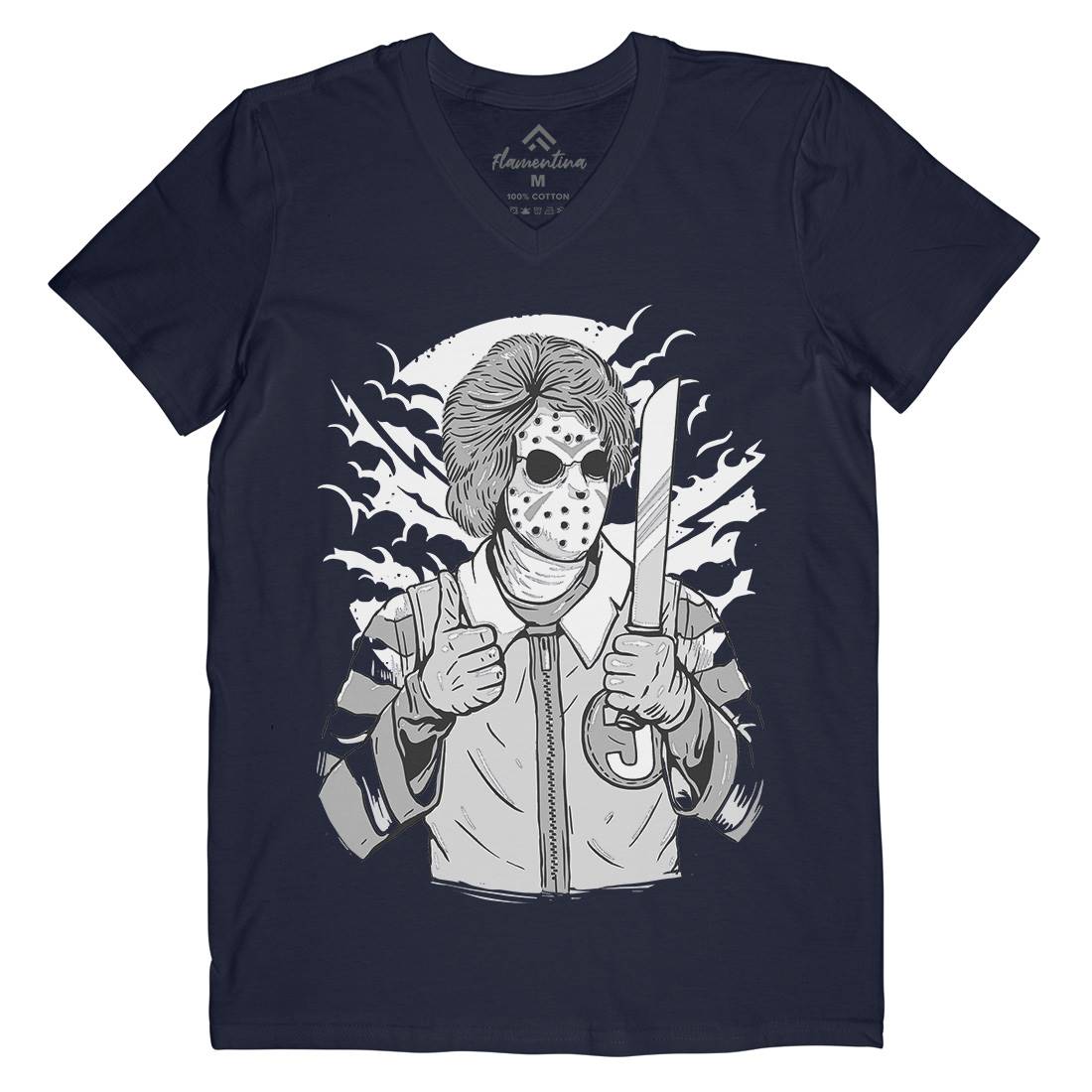 Clown Killer Mens Organic V-Neck T-Shirt Horror A517