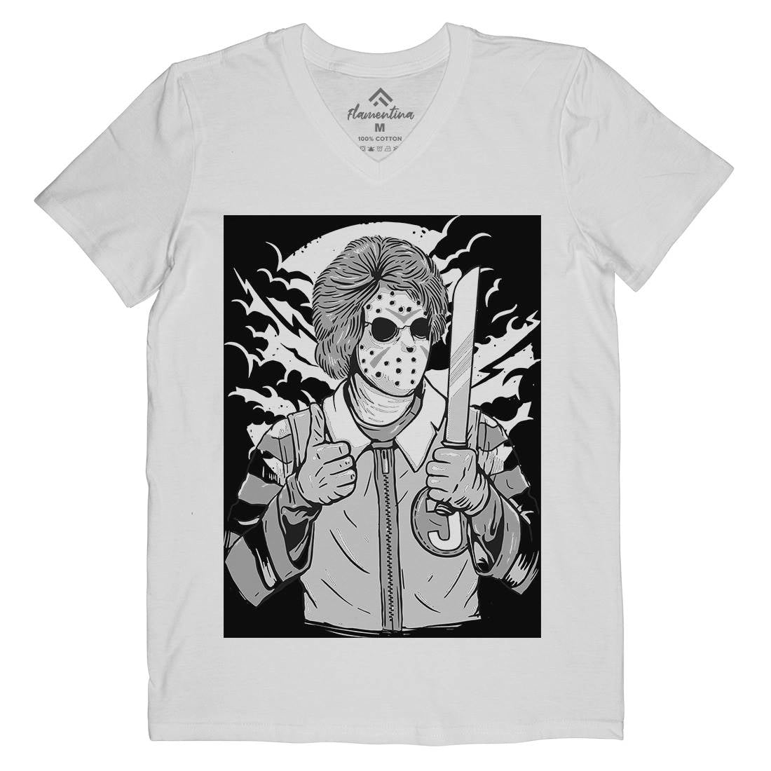 Clown Killer Mens V-Neck T-Shirt Horror A517
