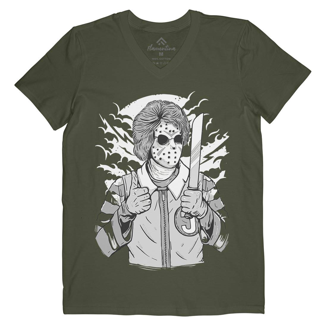 Clown Killer Mens Organic V-Neck T-Shirt Horror A517