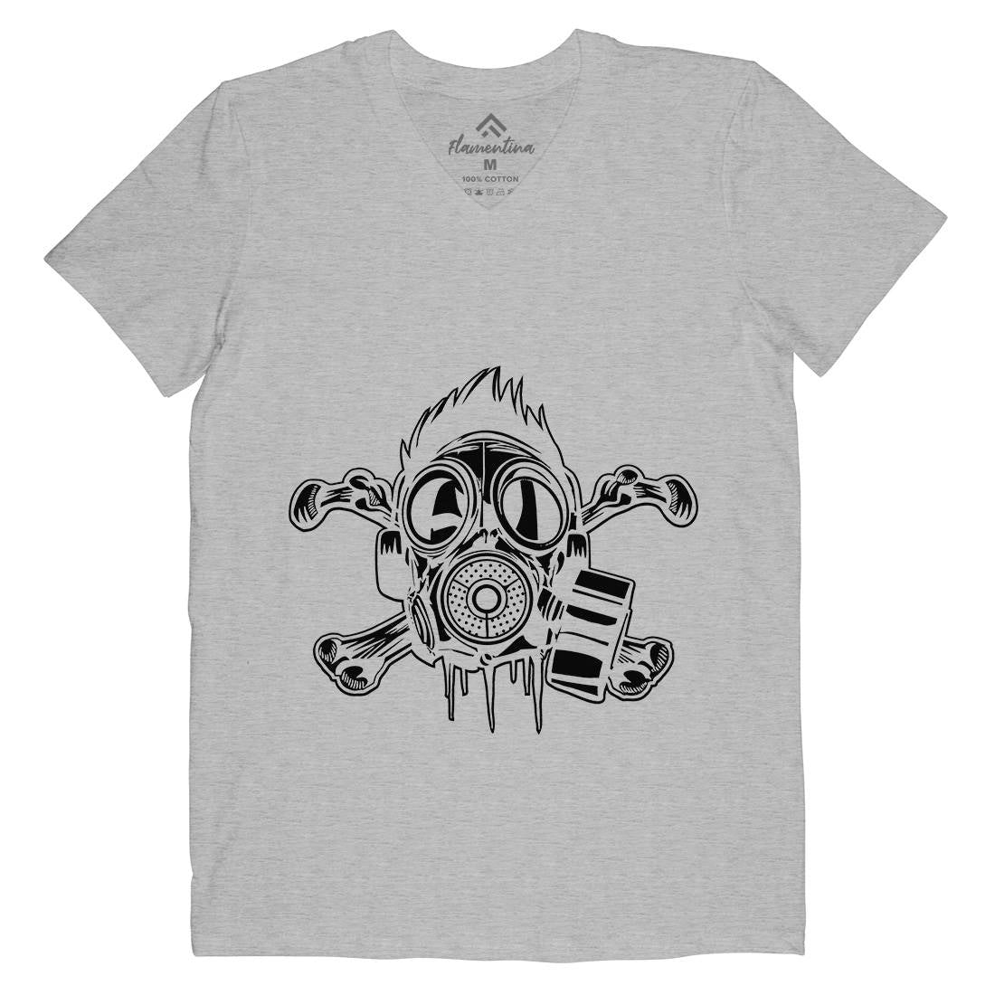 Cross Bones Mens V-Neck T-Shirt Horror A518