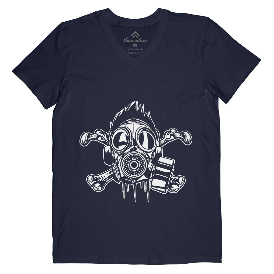 Cross Bones Mens V-Neck T-Shirt Horror A518