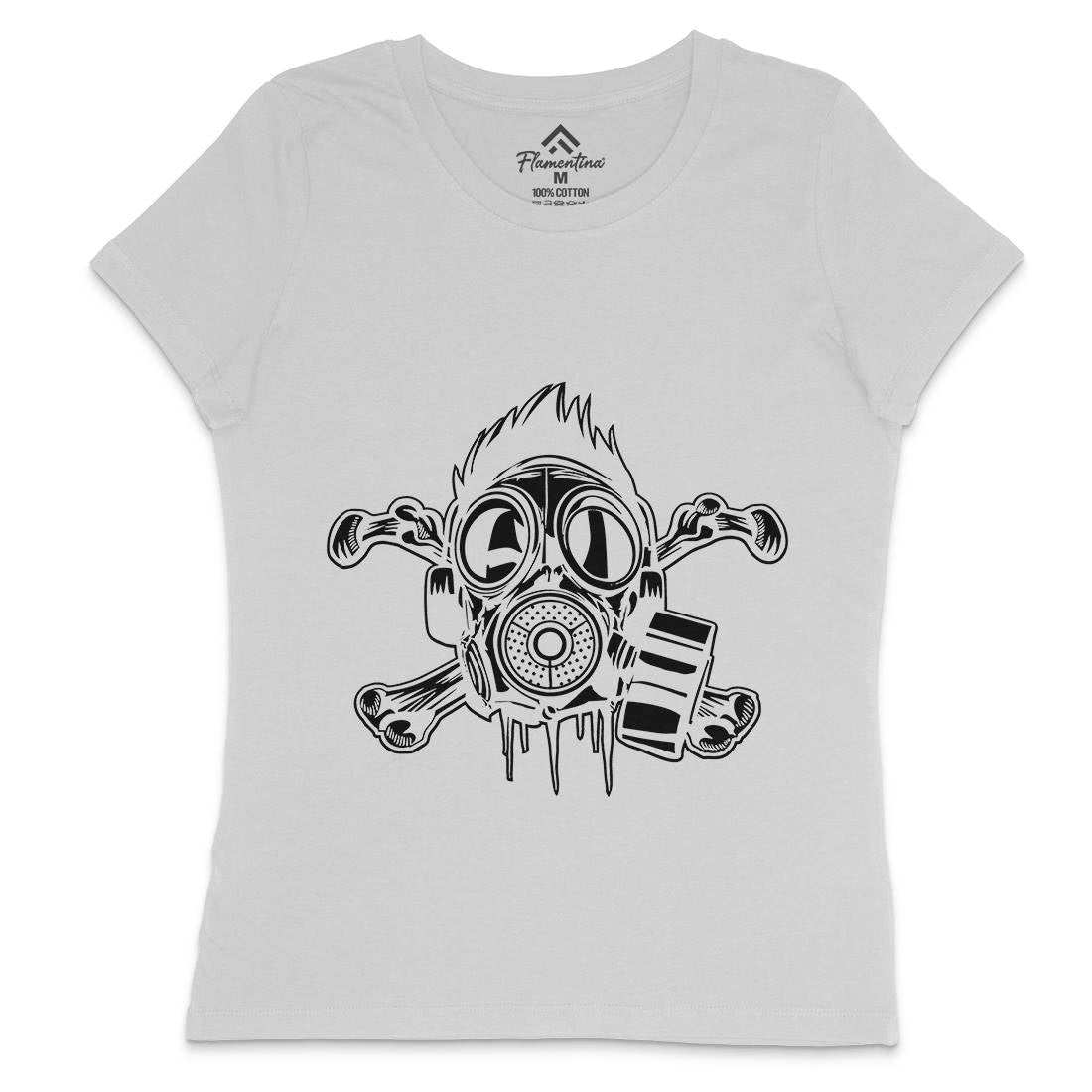 Cross Bones Womens Crew Neck T-Shirt Horror A518