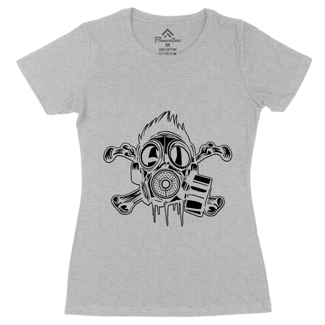 Cross Bones Womens Organic Crew Neck T-Shirt Horror A518