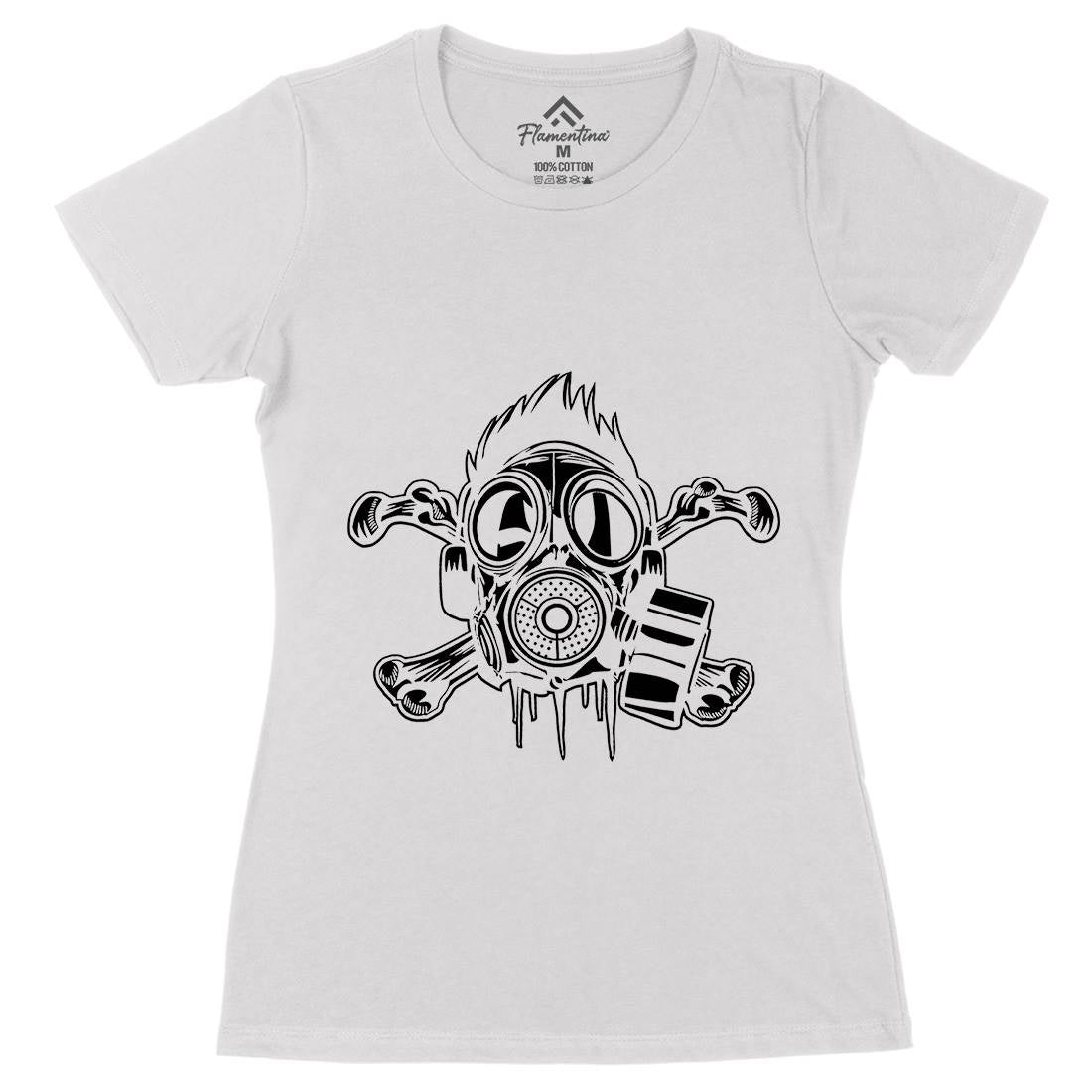 Cross Bones Womens Organic Crew Neck T-Shirt Horror A518