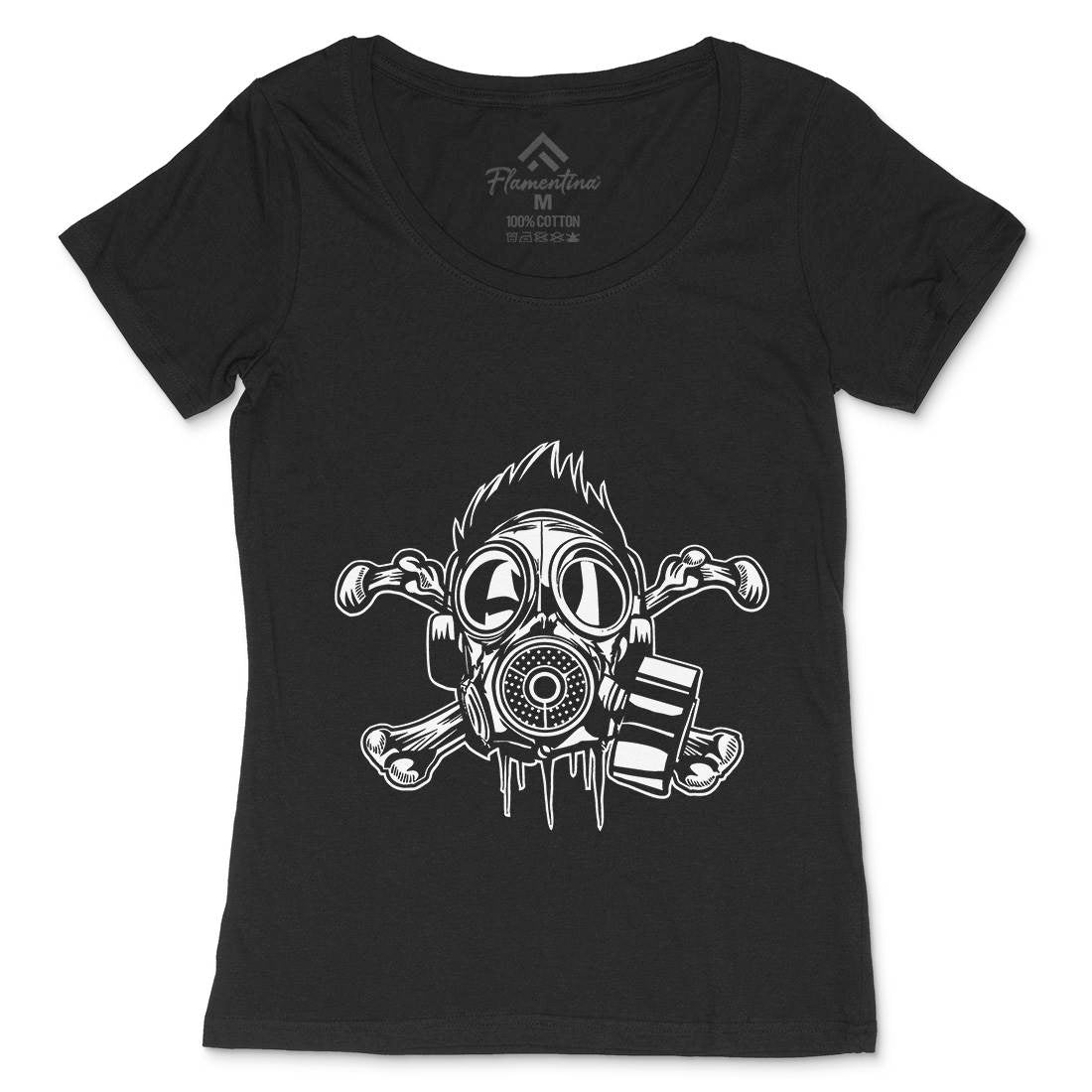 Cross Bones Womens Scoop Neck T-Shirt Horror A518