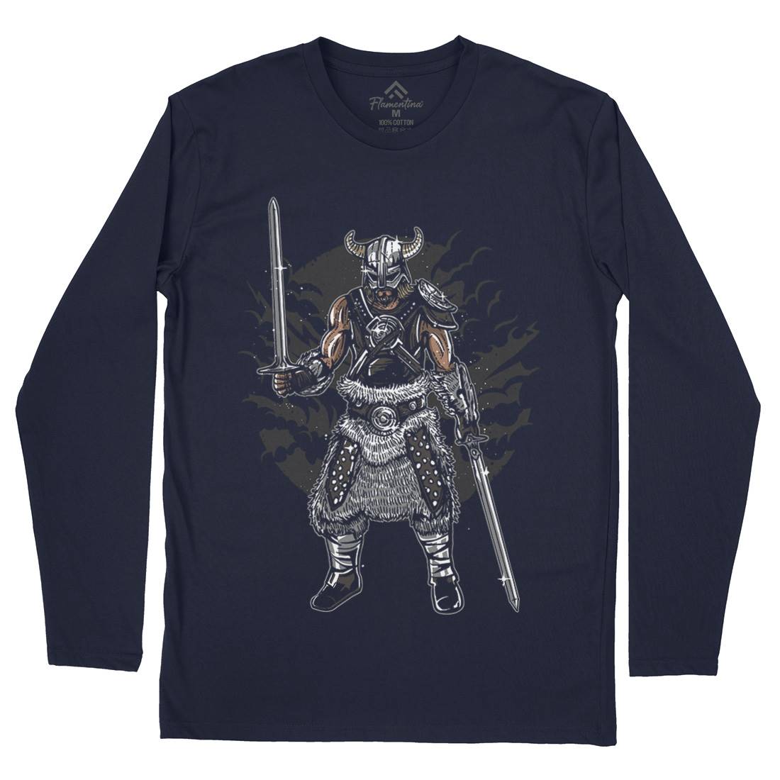 Dark Viking Mens Long Sleeve T-Shirt Warriors A520