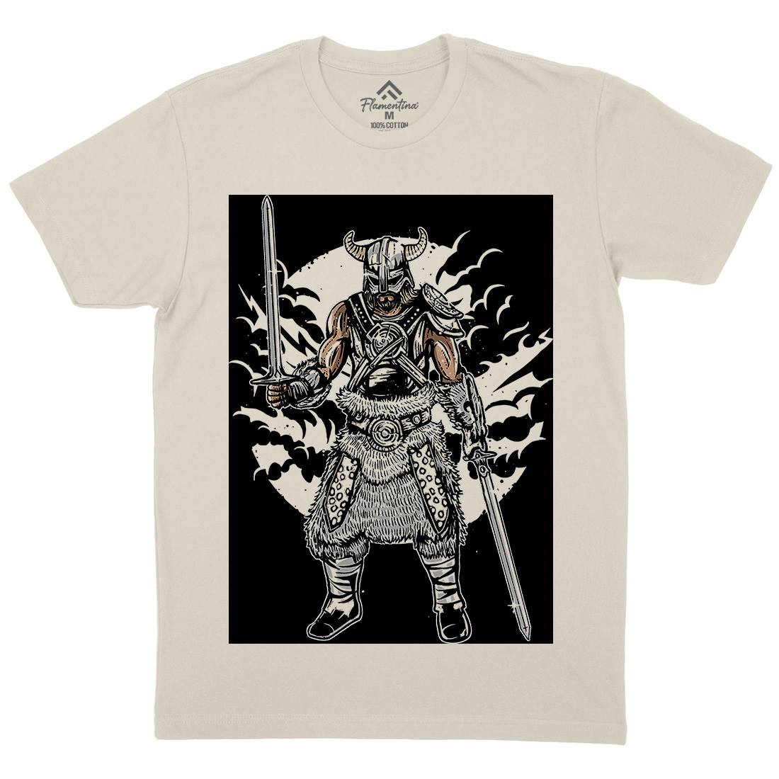 Dark Viking Mens Organic Crew Neck T-Shirt Warriors A520