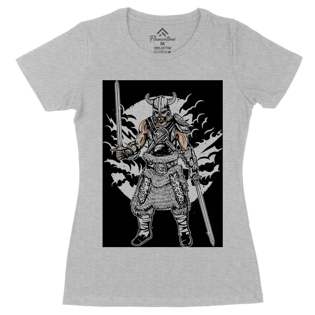 Dark Viking Womens Organic Crew Neck T-Shirt Warriors A520