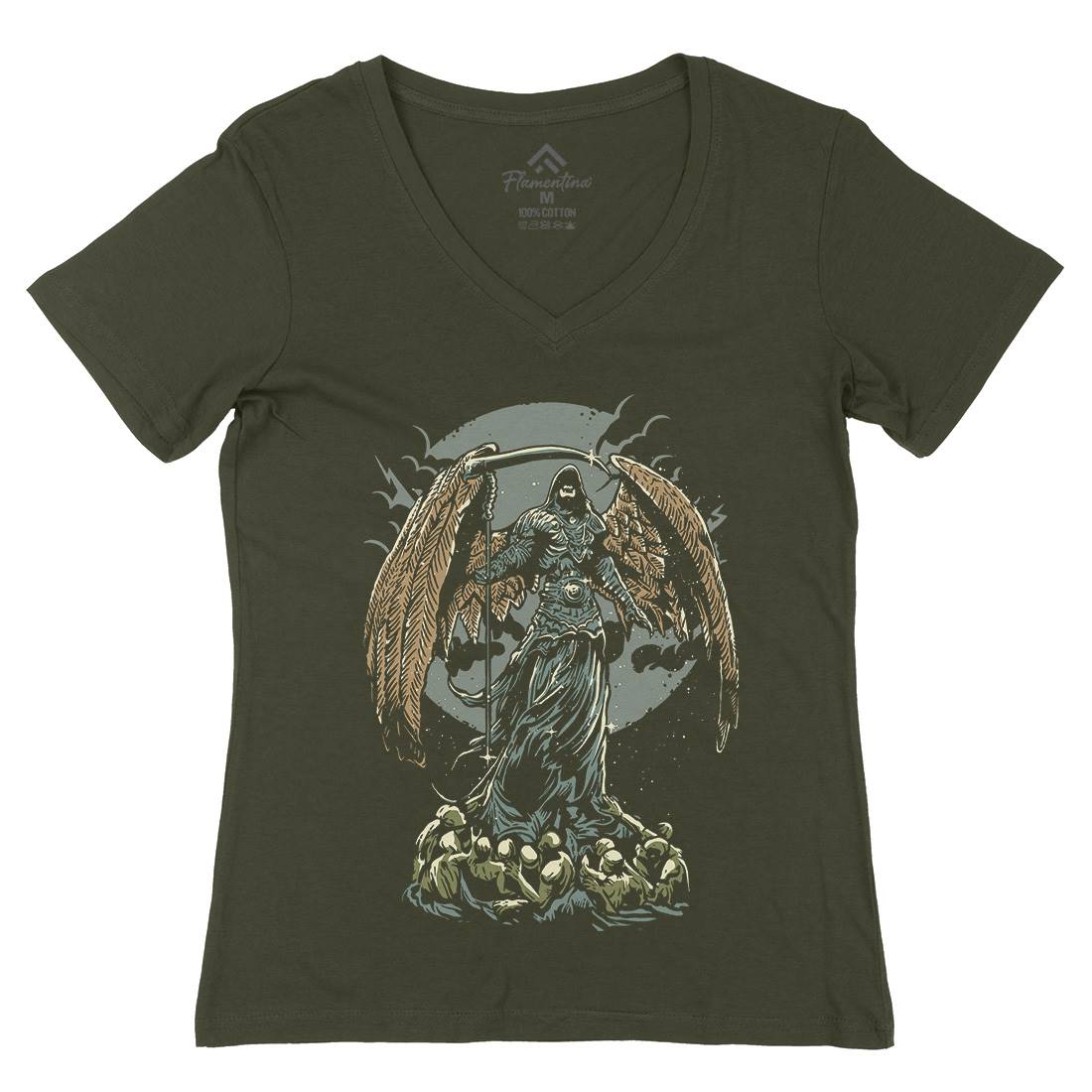 Darkness Womens Organic V-Neck T-Shirt Horror A521