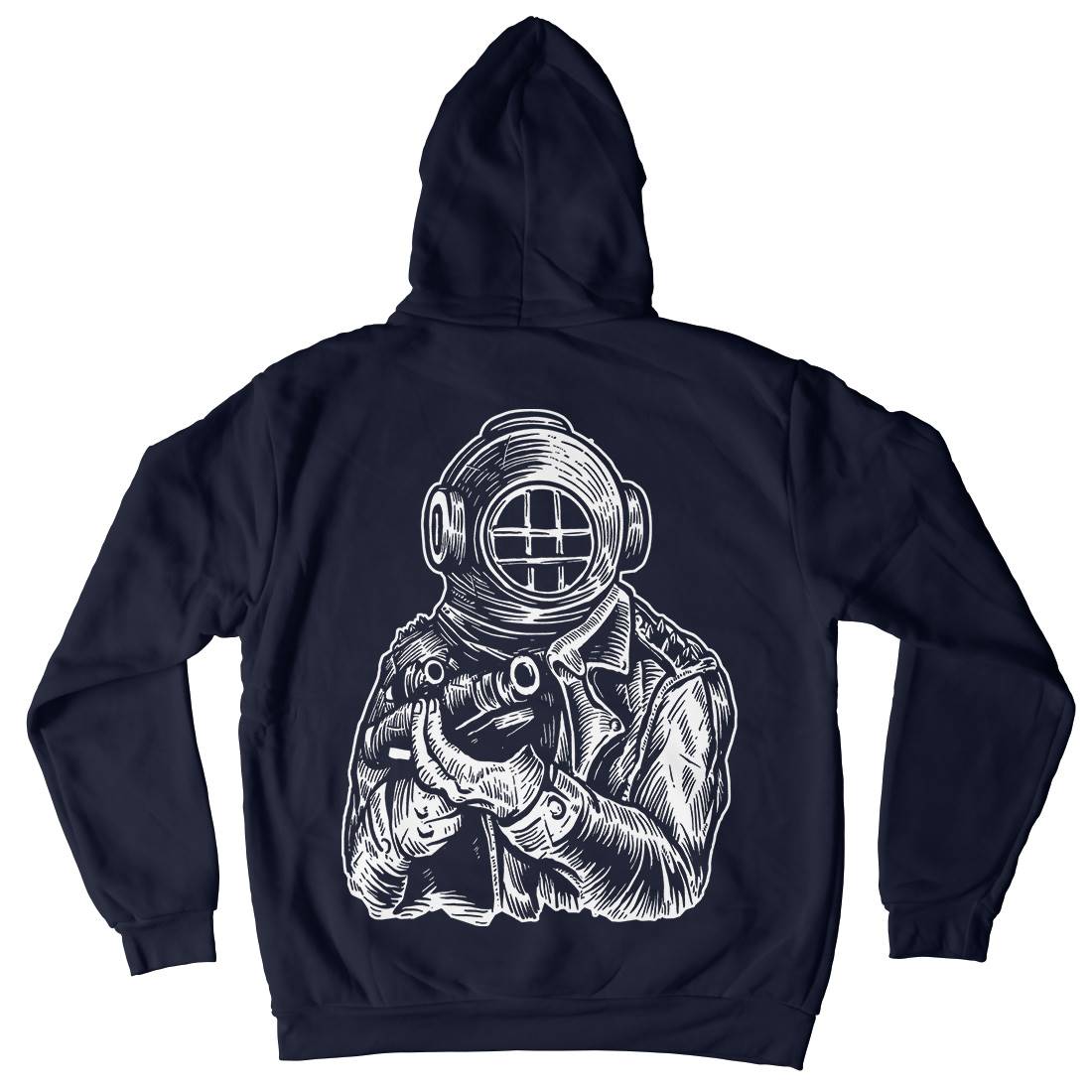 Diver Soldier Mens Hoodie With Pocket Navy A526