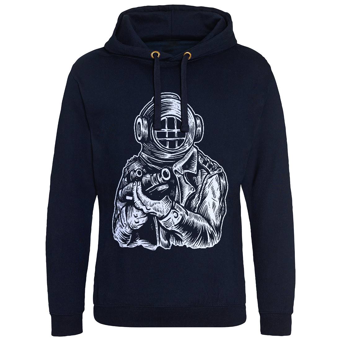 Diver Soldier Mens Hoodie Without Pocket Navy A526
