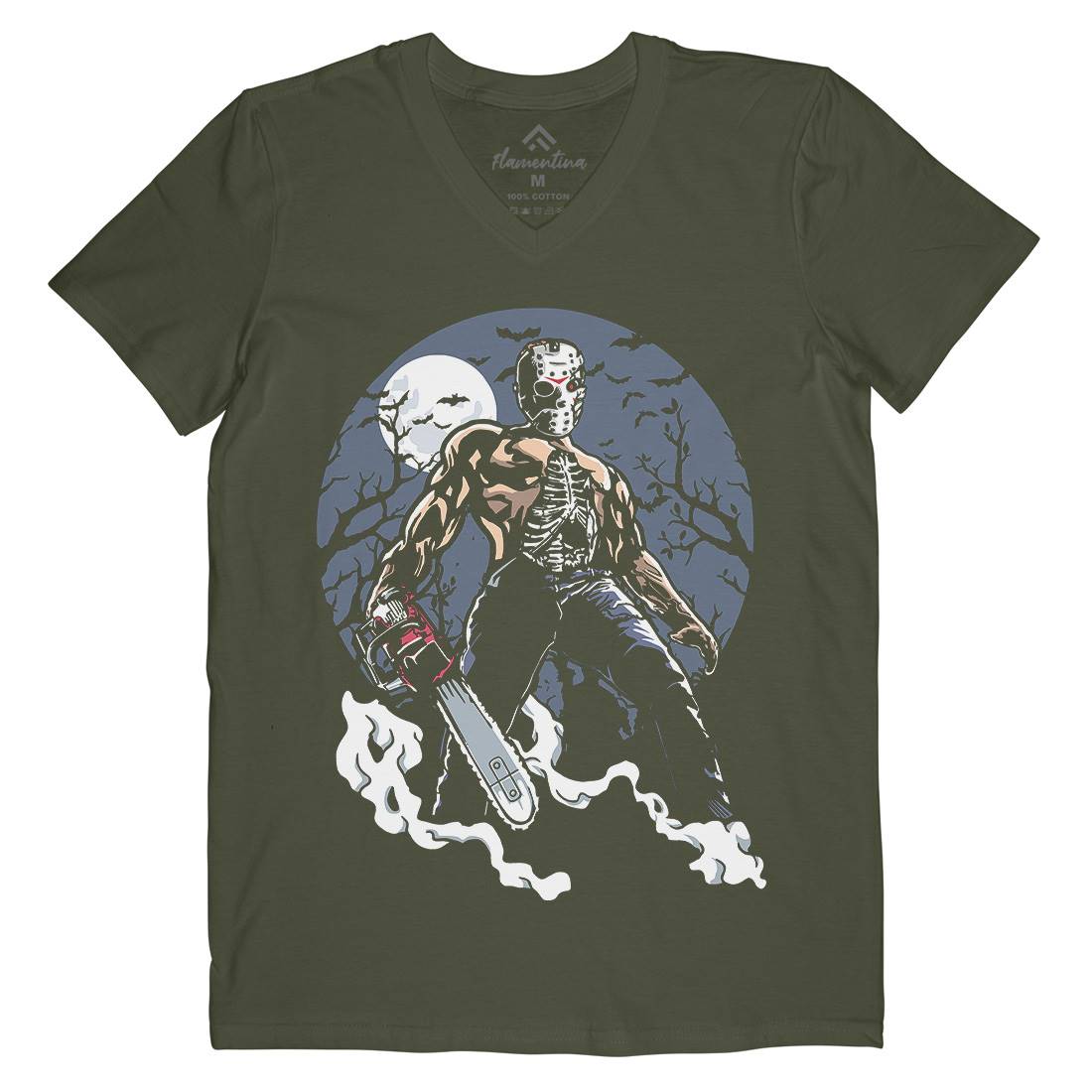 Evil Killer Mens Organic V-Neck T-Shirt Horror A527
