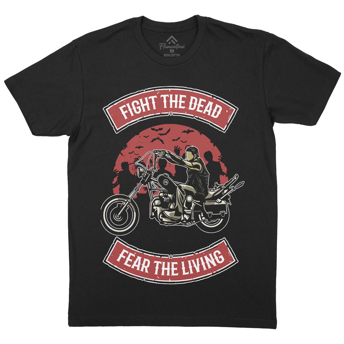 Fight The Dead Mens Crew Neck T-Shirt Motorcycles A528
