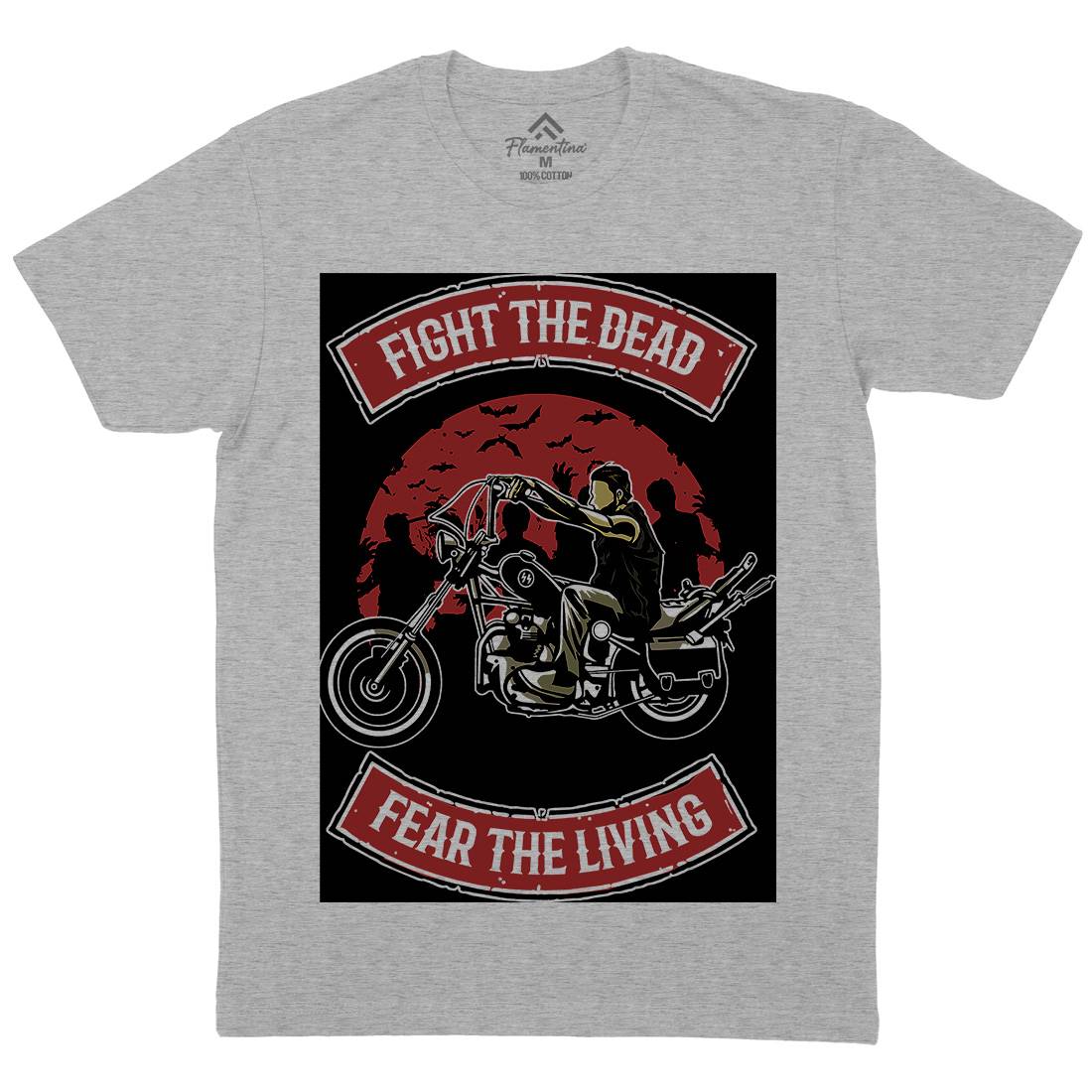 Fight The Dead Mens Organic Crew Neck T-Shirt Motorcycles A528