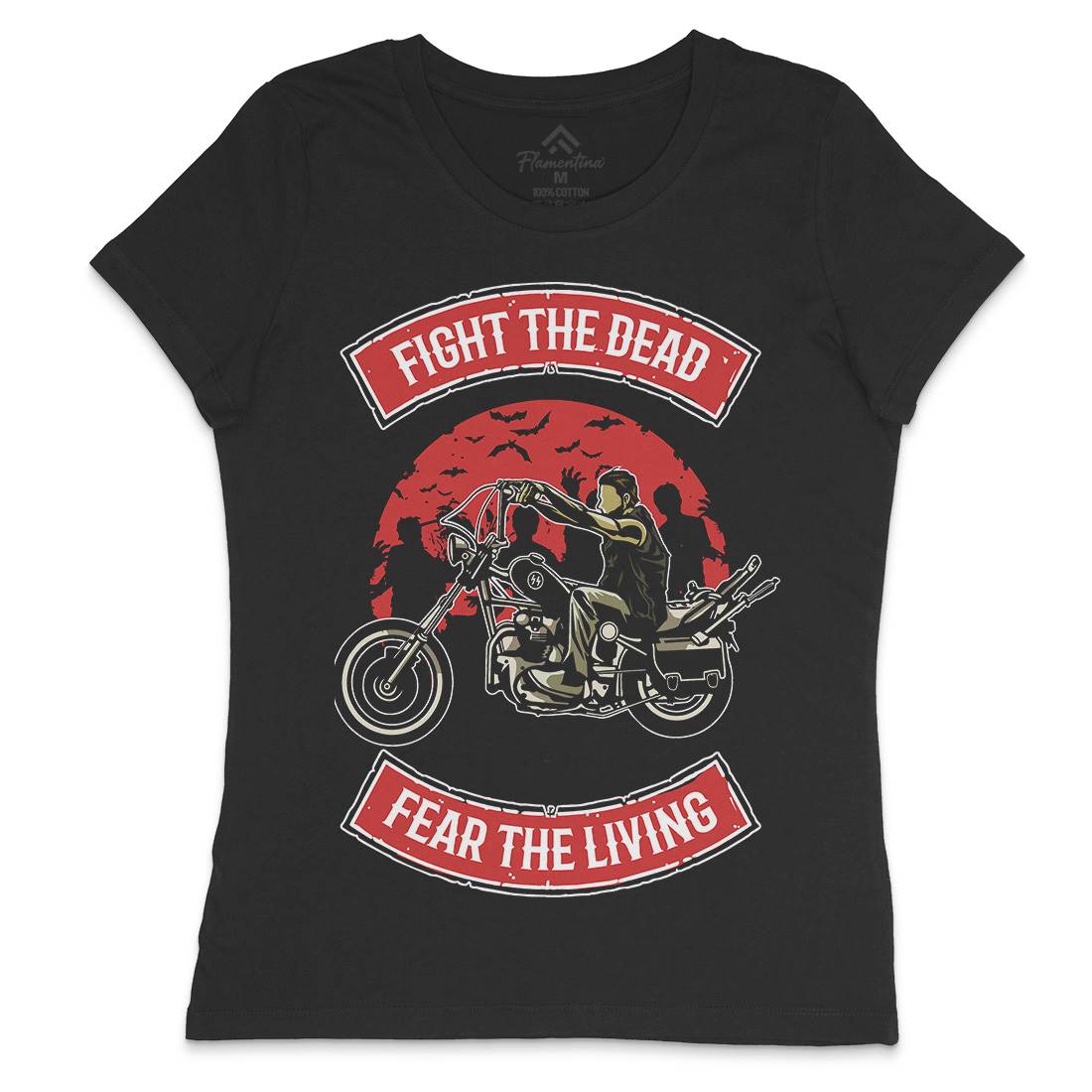 Fight The Dead Womens Crew Neck T-Shirt Motorcycles A528