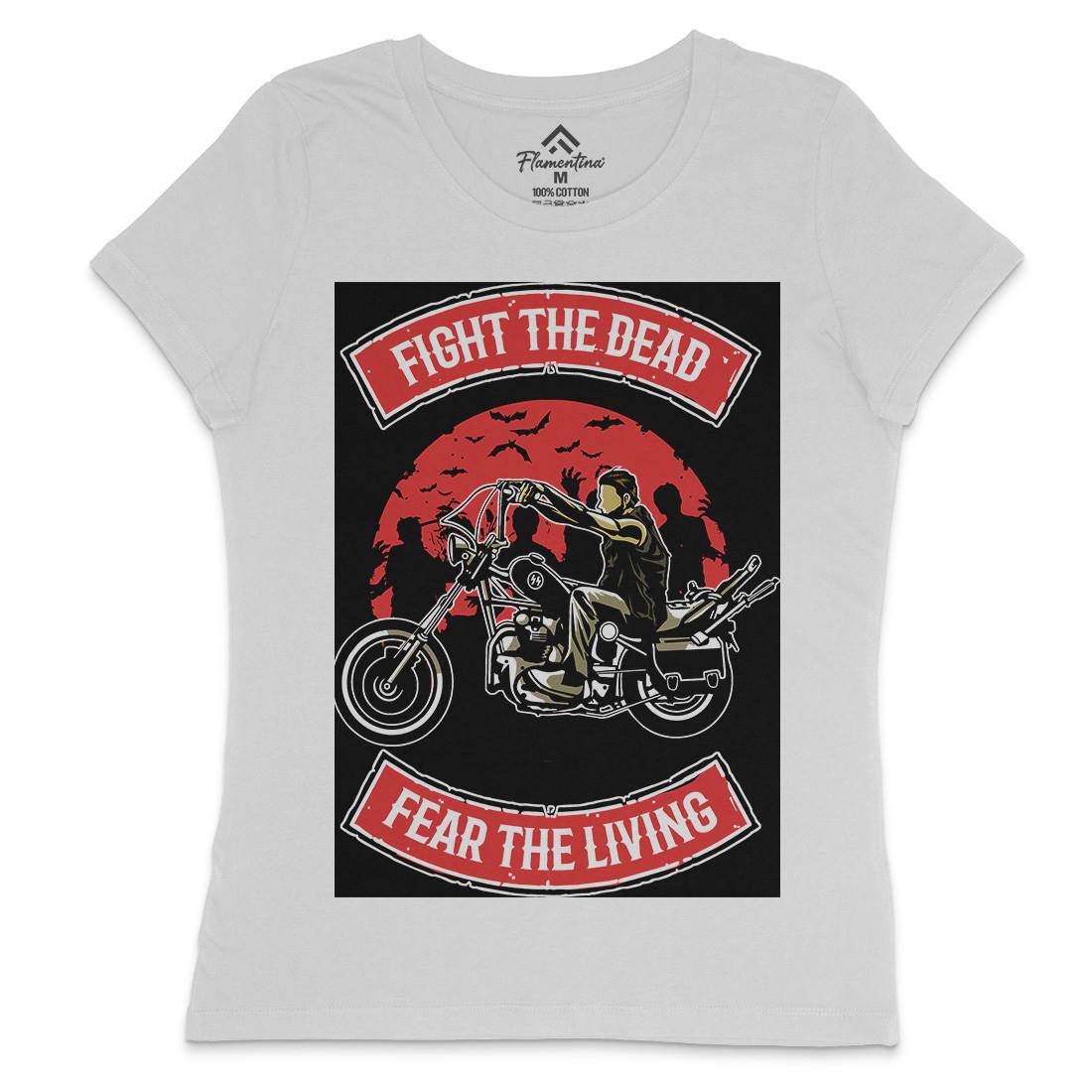 Fight The Dead Womens Crew Neck T-Shirt Motorcycles A528