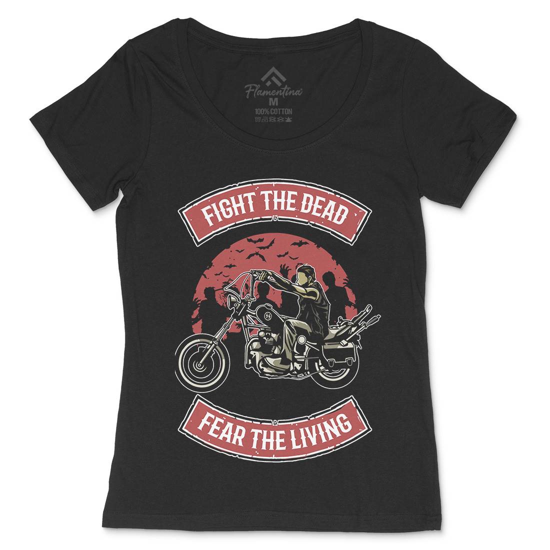 Fight The Dead Womens Scoop Neck T-Shirt Motorcycles A528