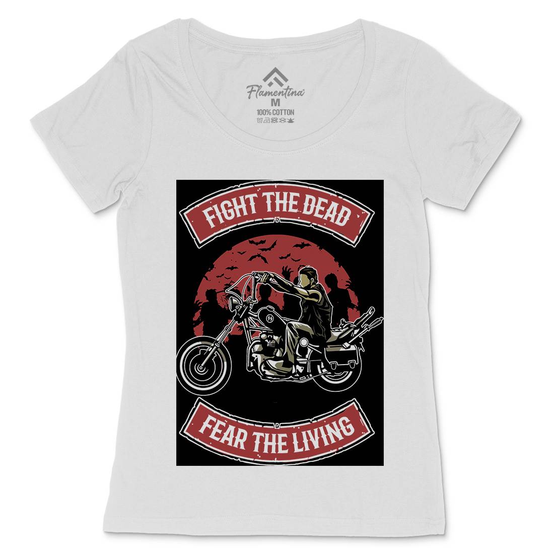 Fight The Dead Womens Scoop Neck T-Shirt Motorcycles A528