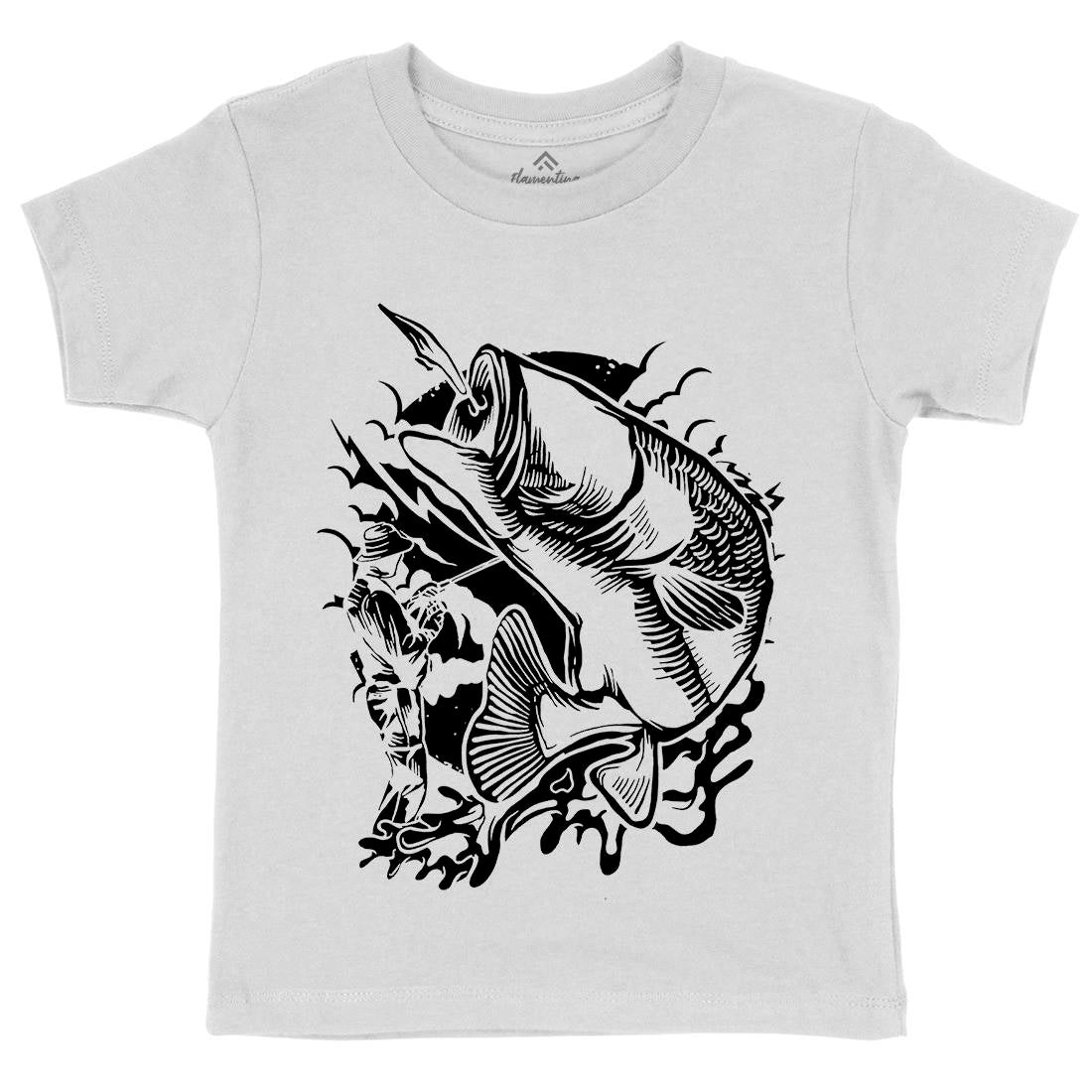Fisherman Kids Organic Crew Neck T-Shirt Fishing A529
