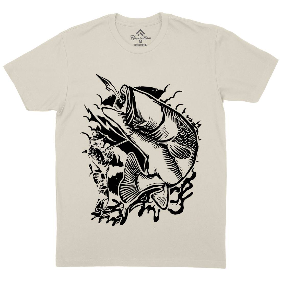 Fisherman Mens Organic Crew Neck T-Shirt Fishing A529