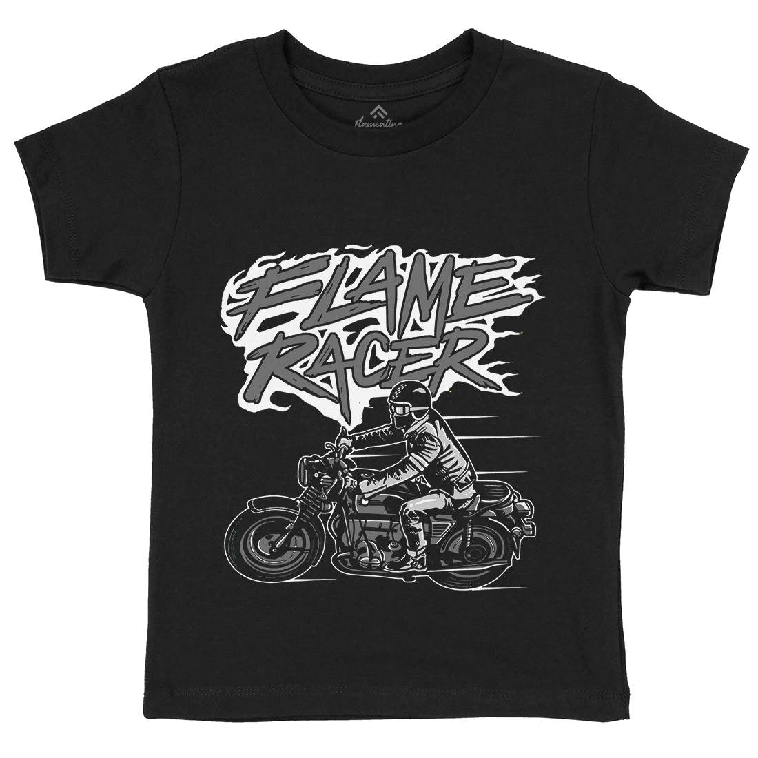 Flame Racer Kids Organic Crew Neck T-Shirt Motorcycles A530