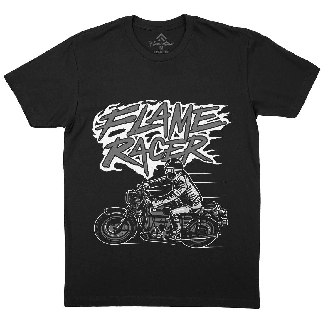 Flame Racer Mens Crew Neck T-Shirt Motorcycles A530