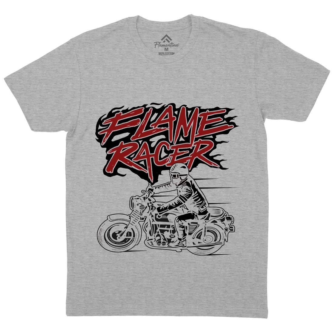 Flame Racer Mens Crew Neck T-Shirt Motorcycles A530