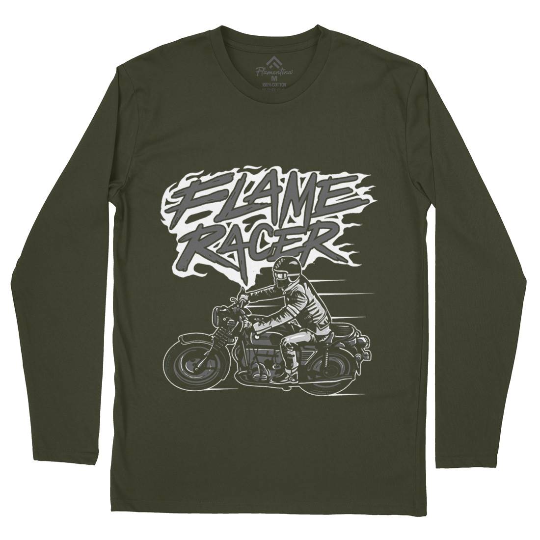 Flame Racer Mens Long Sleeve T-Shirt Motorcycles A530