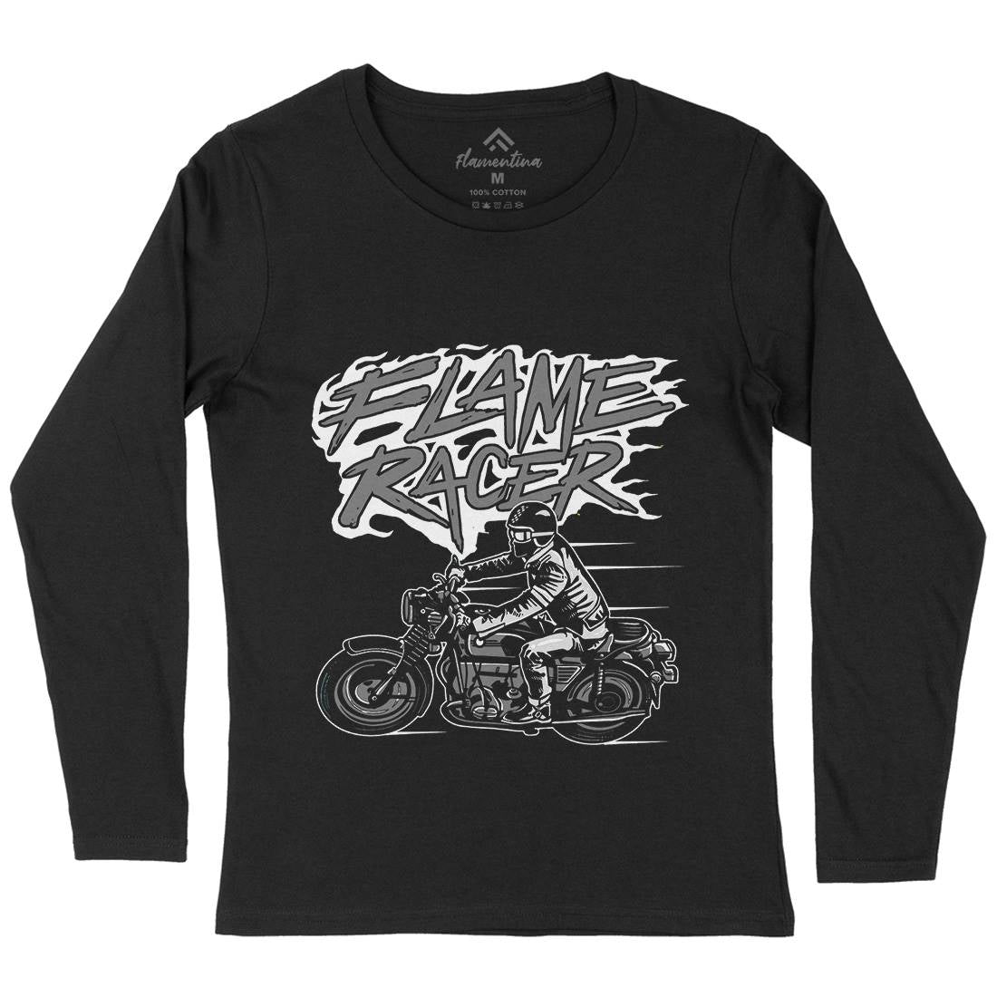 Flame Racer Womens Long Sleeve T-Shirt Motorcycles A530