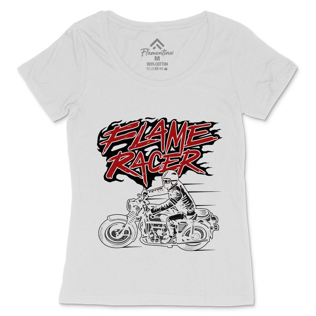 Flame Racer Womens Scoop Neck T-Shirt Motorcycles A530