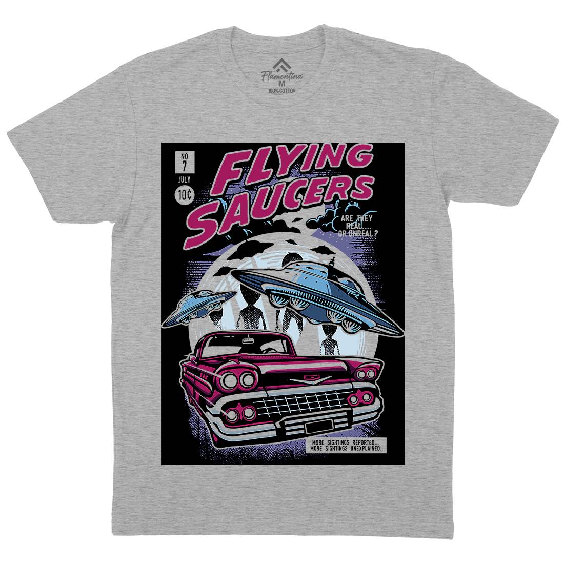 Flying Saucers Mens Crew Neck T-Shirt Space A531