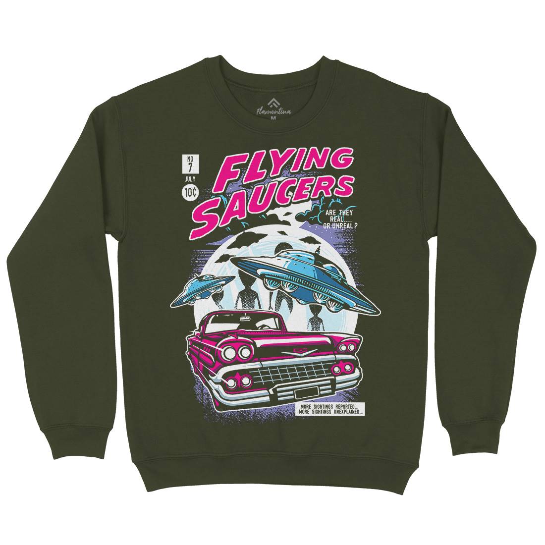 Flying Saucers Mens Crew Neck Sweatshirt Space A531