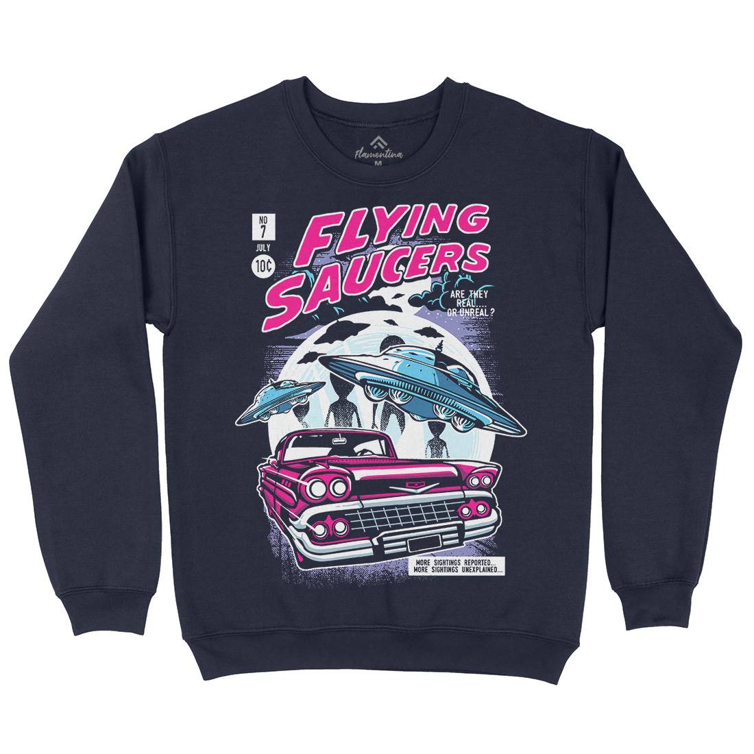 Flying Saucers Mens Crew Neck Sweatshirt Space A531