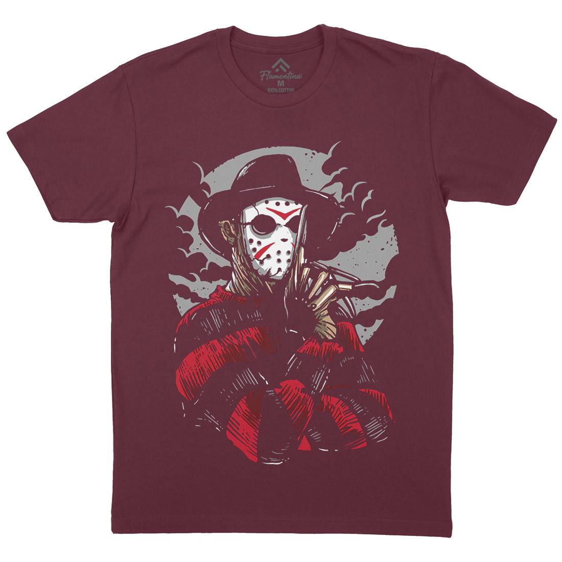 Freddy Mens Organic Crew Neck T-Shirt Horror A532