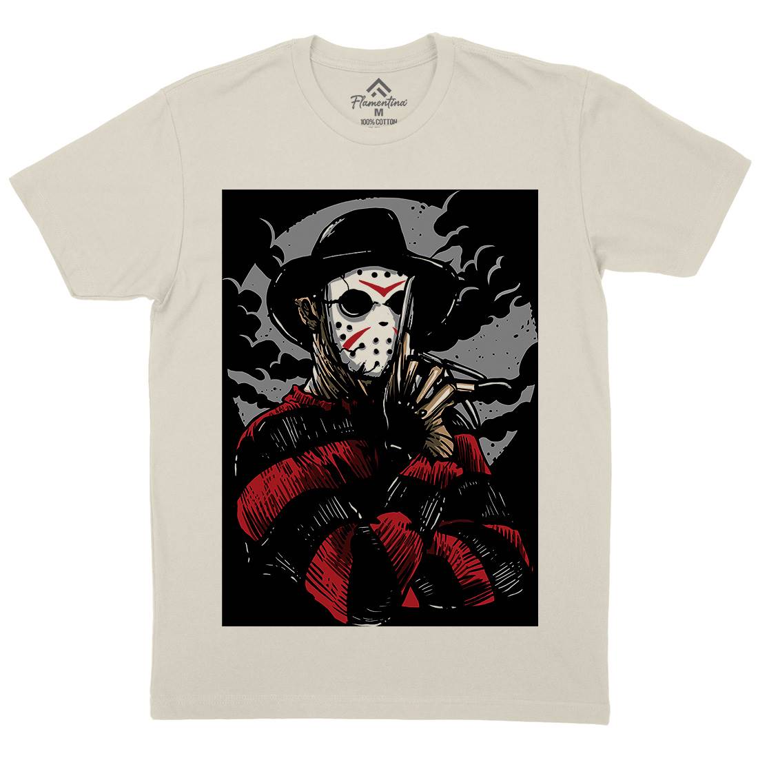 Freddy Mens Organic Crew Neck T-Shirt Horror A532